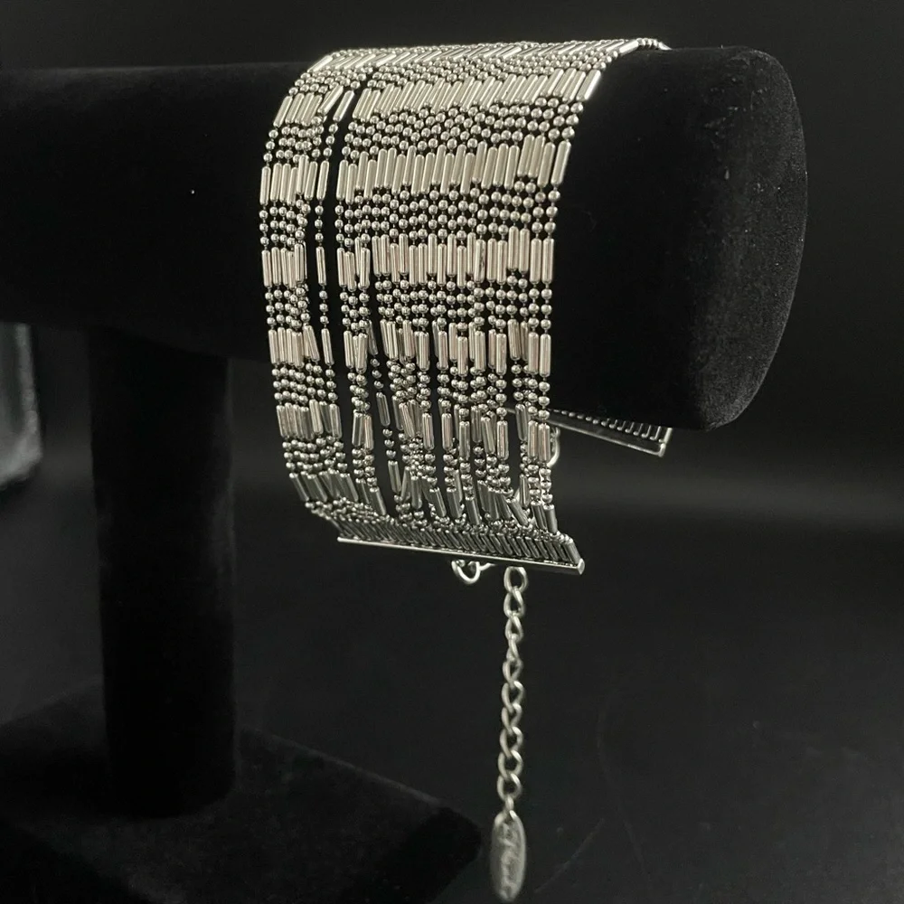 Plunder Design Ainsley Silver Tone Multi Strand Chain Bracelet